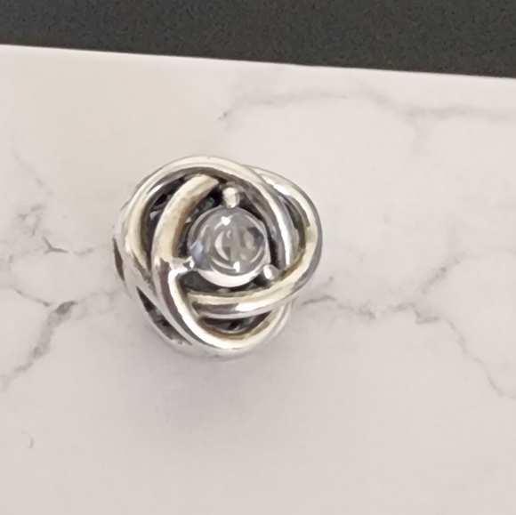 Pandora April Clear Eternity Circle Charm - Picture 3 of 8